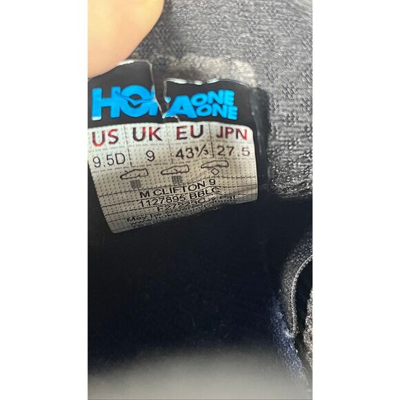 HOKA One One Clifton 9 Running Shoes Black Men’s Size 9.5D Athletic Sneake - Picture 9 of 9